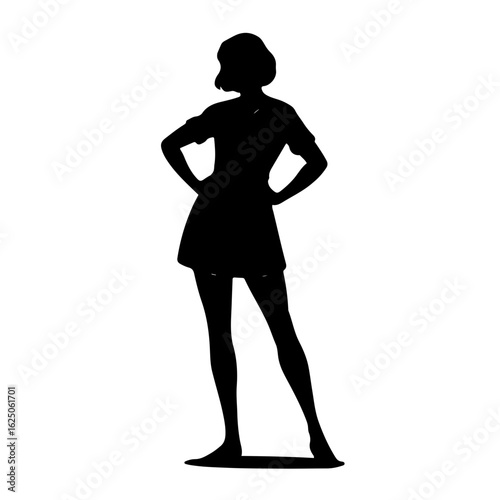 Silhouette of confident woman in modern dress style