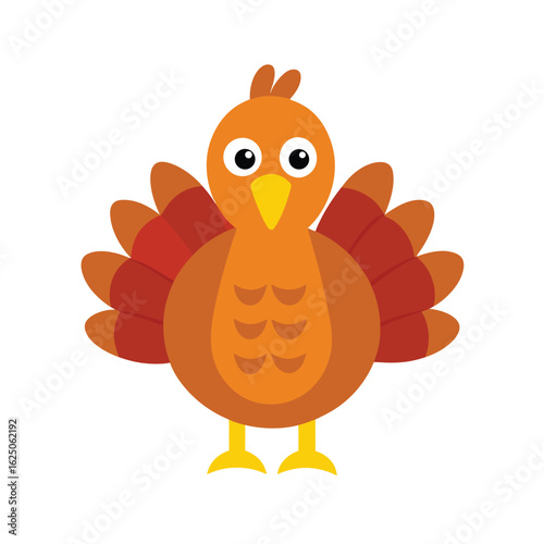 Thanksgiving turkey cartoon with white background seasonal character design for holiday events  