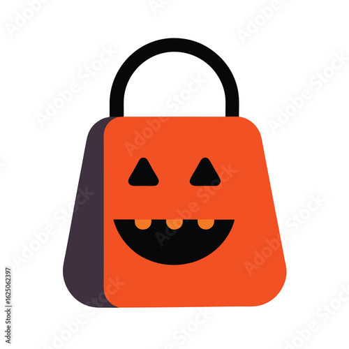 Trick or treat bag icon with white background Halloween candy collection design for seasonal events  