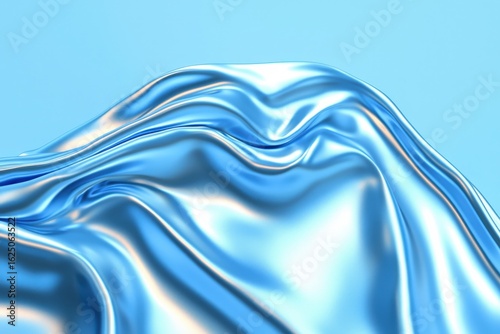 Smooth Blue Fabric Texture with Gentle Waves and Glossy Finish Ideal for Backgrounds, Textiles, and Fashion Designs