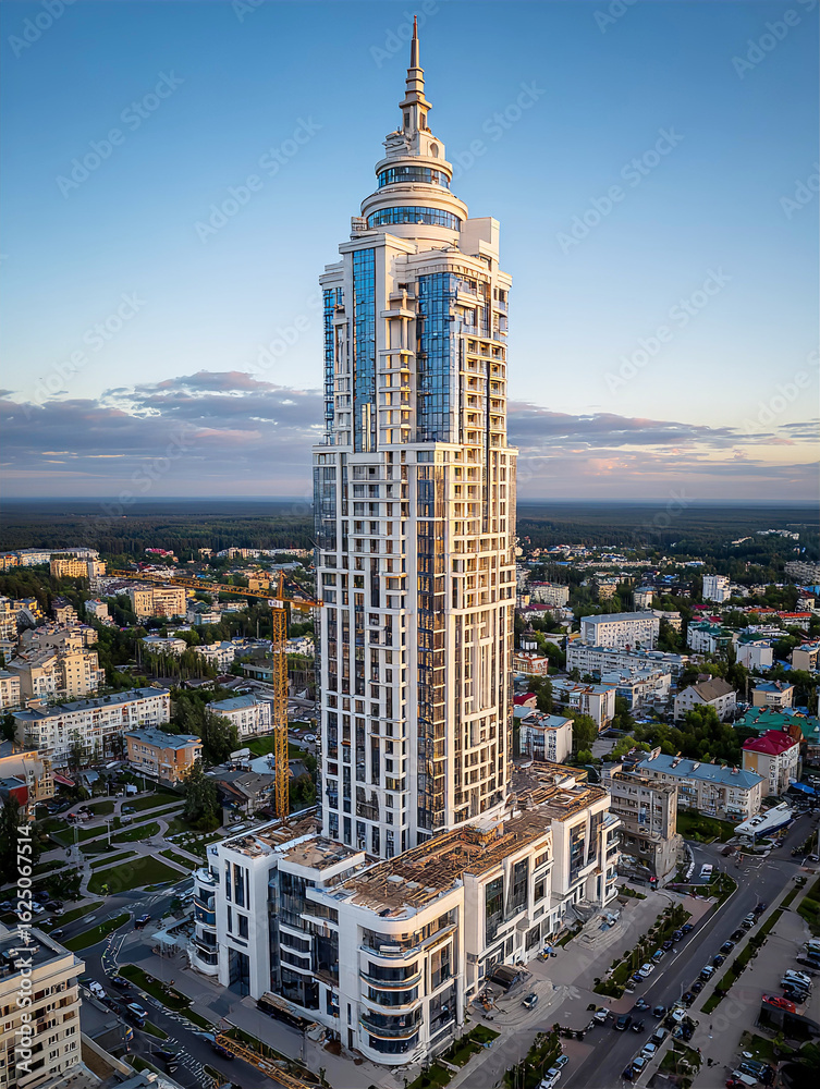 Obraz premium The tallest building in the town