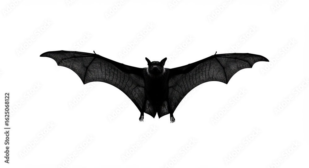 Fototapeta premium Majestic Bat in Mid Flight with Wings Stretched Wide