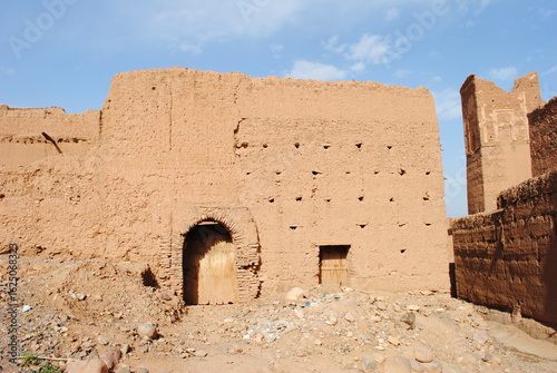 abandoned village on the Handour river valley ruins among the valleys of the Moroccan Atlas