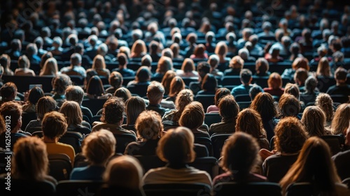 Wallpaper Mural A large crowd of people sitting in a theater or auditorium, with a focus on the audience members. Torontodigital.ca