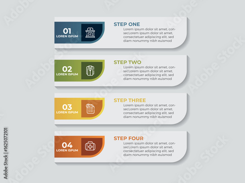 Timeline infographic template,Business concept with 4 options,Vector illustration.Colorful pie chart collection with 4 sections or steps
