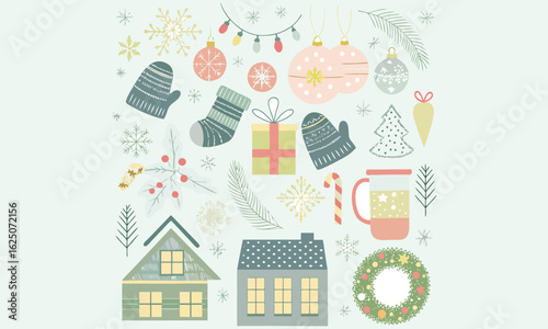 Christmas Clipart Collection – Festive Holiday Illustrations & Icon Set