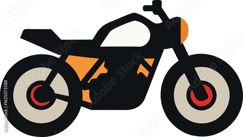 Motorcycle riding scene with scenic mountain landscape view Vector illustration