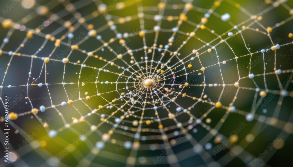 Fototapeta premium macro of dust particles on a spiderweb