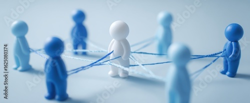 The white figure represents an influential leader in a network of connections.