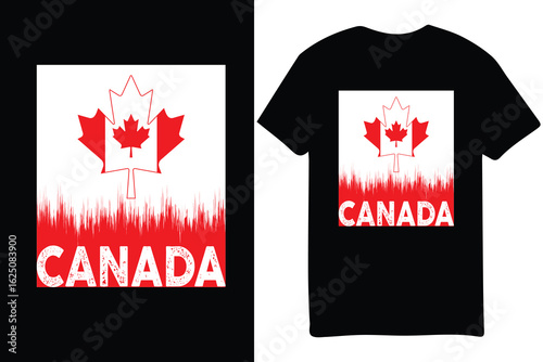 Canada typography t-shirt design vector template.