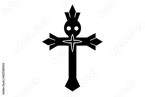 Voodoo cross vector silhouette  