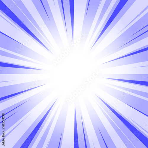 Blue Ryb Glowing Sunburst Background. Abstract Blue Glow Effect Sunburst Background for Presentation, Banner, Poster, Flyer, Sales. Modern Pop Art Poster for Summer and Spring Theme.