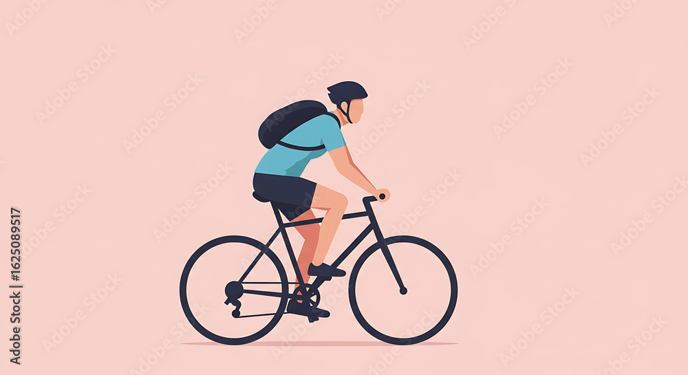Fototapeta premium A man riding a bicycle silhouette vector illustration