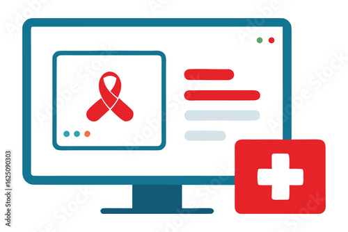Online Shopping Screen with HIV Treatment Donation Options – Ecommerce Vector Illustration