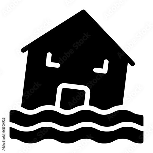 flash flood glyph icon