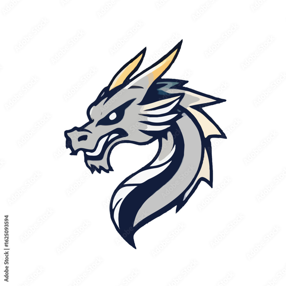 Fototapeta premium Iconical 3D Dragon Heas Design