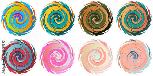 The Swirl paint texture vector, with its bold brush strokes and dynamic vortex composition, is a visually striking and engaging piece