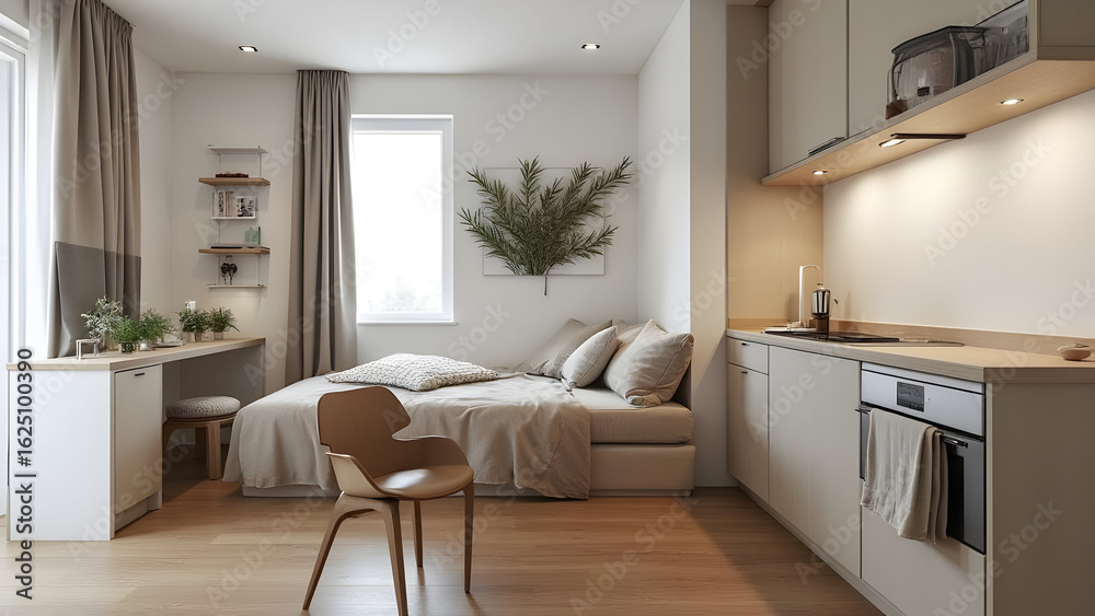 Fototapeta premium Minimalist Modern Bedroom Design with Stylish Décor Ideas