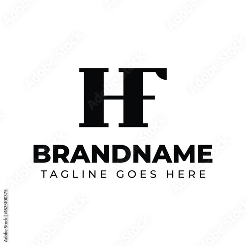 Letters HF Monogram Logo, suitable for any business with FH or HF initials