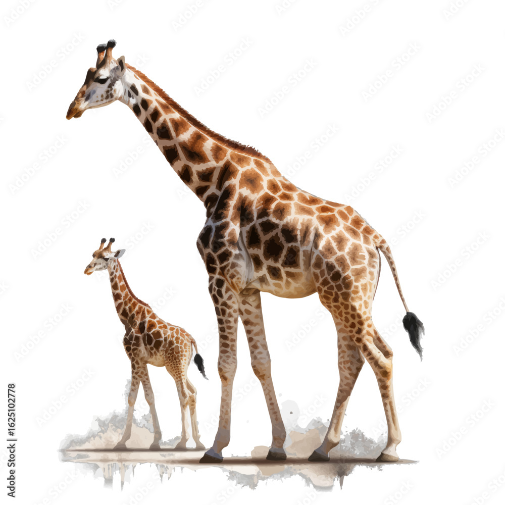 Naklejka premium giraffe isolated on white
