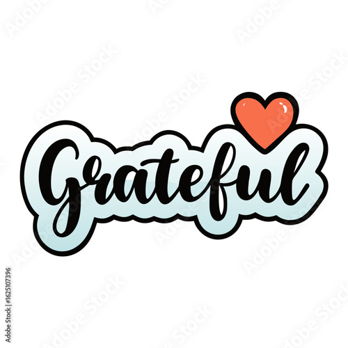 sticker design of grateful