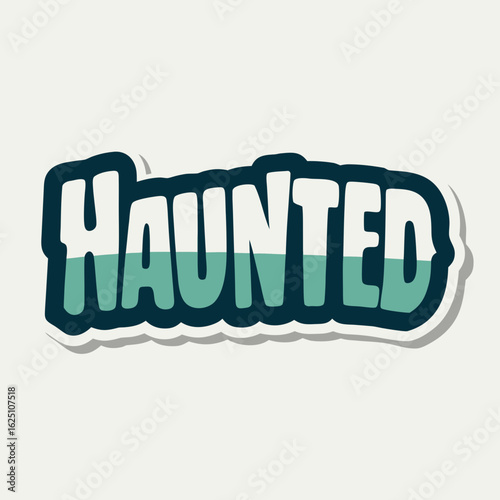 sticker design of haunted