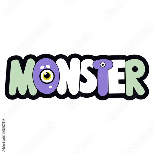sticker design of monster