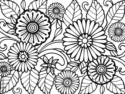 Flwoer coloring pages for adults 