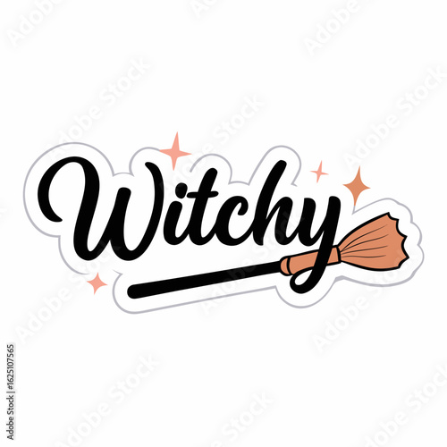 sticker design of witchy