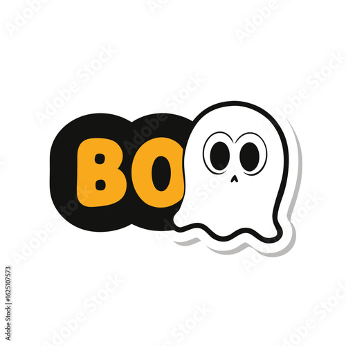 sticker design of boo