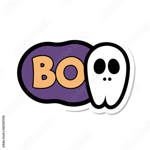sticker design of boo
