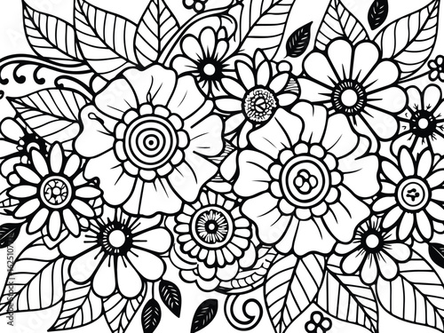 Flwoer coloring pages for adults 