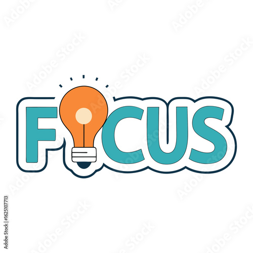typography sticker design of focus