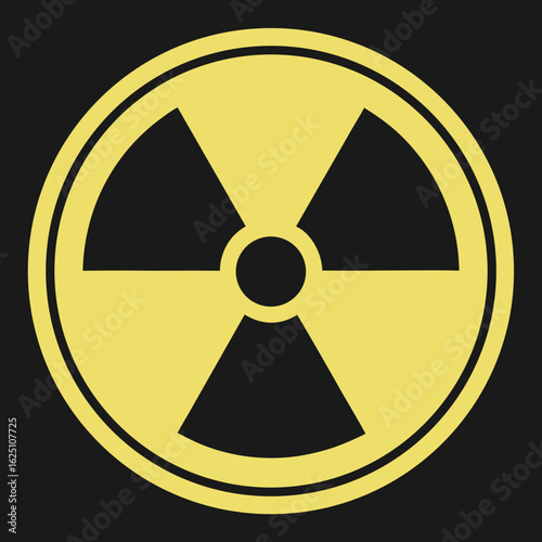  Radiation hazard symbol vector illustration in yellow and black for safety warning and nuclear energy signage