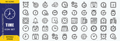 Time icon set. Timer, alarm, schedule, hourglass, clock icons. vector icon collection.