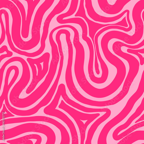 Abstract horizontal background with colorful waves. Trendy vector illustration in style retro. Twisted lines, fluid, curved, wiggling stripes.