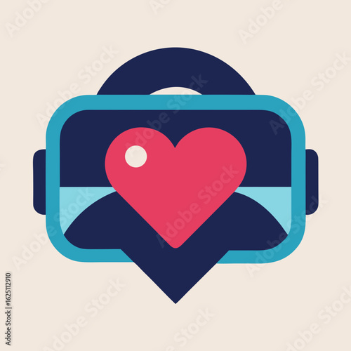 Virtual reality heart icon