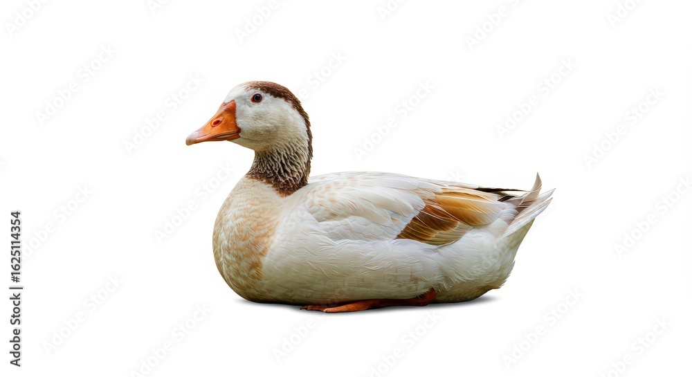 Obraz premium Single goose portrait against white background