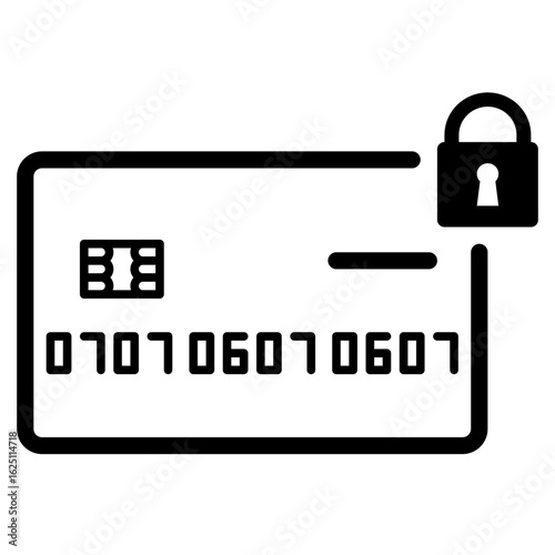 Black Card with Padlock Secure Payment Icon