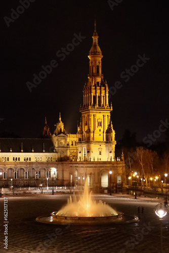 fountain at night in spain
