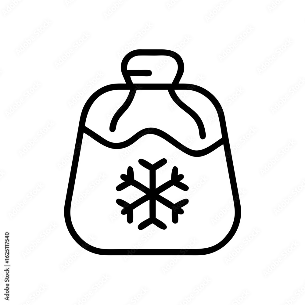 Obraz premium Snowflake-patterned bag with drawstring closure in simple design 