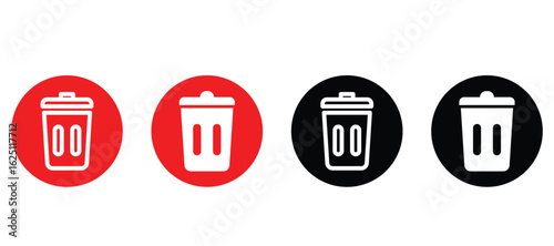 Delete icon set. recycle bin icon. vector trash can icon set eps10.
