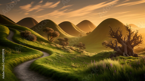 Sunset over the mountains