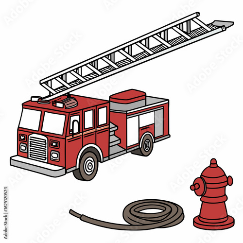 fire truck vector illustration