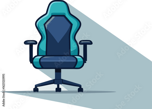 Modern gaming chair with blue and teal accents