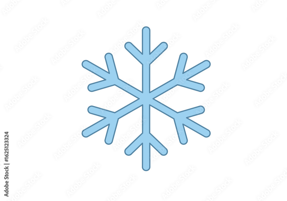 Simple Light Blue Snowflake Icon Design. Simple Light Blue Snowflake Icon Design.