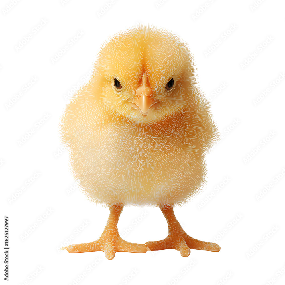 Obraz premium A yellow chicken , isolated on transparent background, png