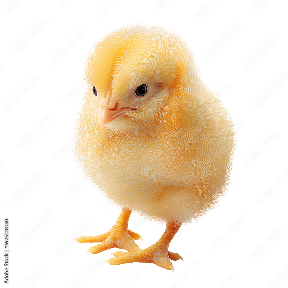 Obraz premium A yellow chicken , isolated on transparent background, png