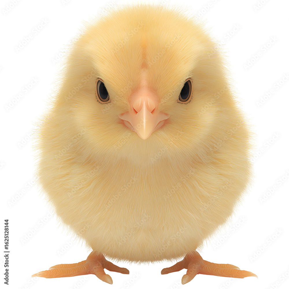 Obraz premium A yellow chicken , isolated on transparent background, png