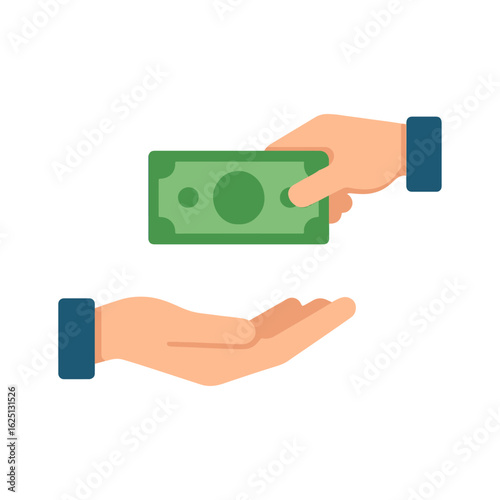 colored icon transferring money from hand to hand vector on white background
Vector color illustration icon